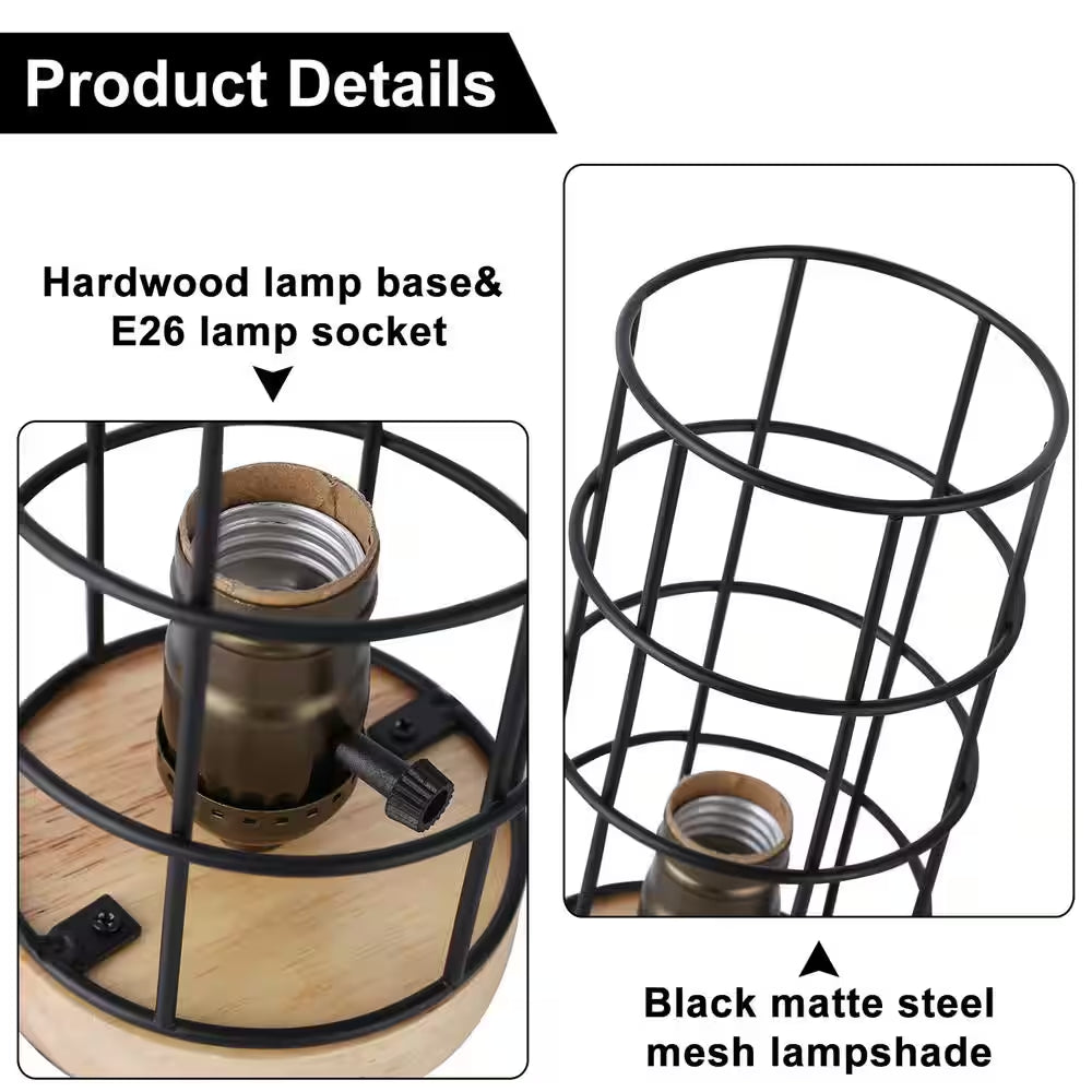 8.66 In. Black Architect Small Table Lamp