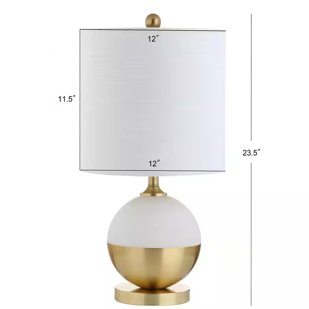 Carr 23.5 In. H White/Brass Ceramic/Metal Table Lamp