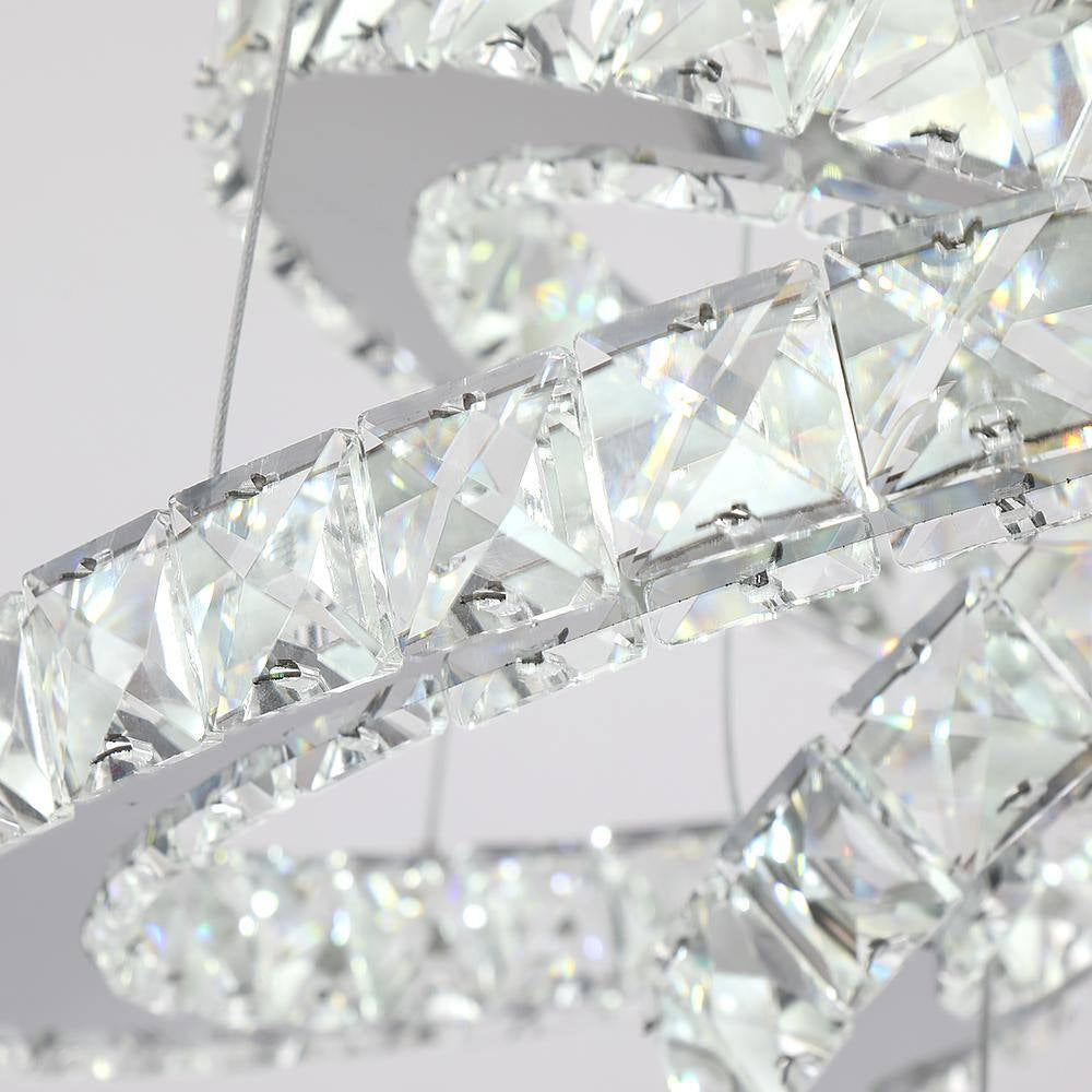 Jefferson 4 - Light Clear/Chrome Unique/Statement Geometric Integrated LED Chandelier Accents