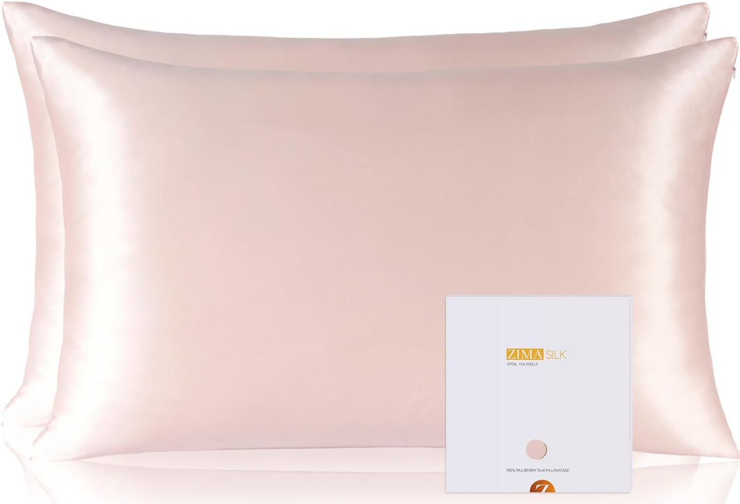 ZIMASILK 100% Pure Mulberry Silk Pillowcase for Hair and Skin Health, Soft and Smooth, Both Sides Premium Grade 6A Silk, 600 Thread Count, with Hidden Zipper, 1Pc (Queen 20''X30'', Taupe)