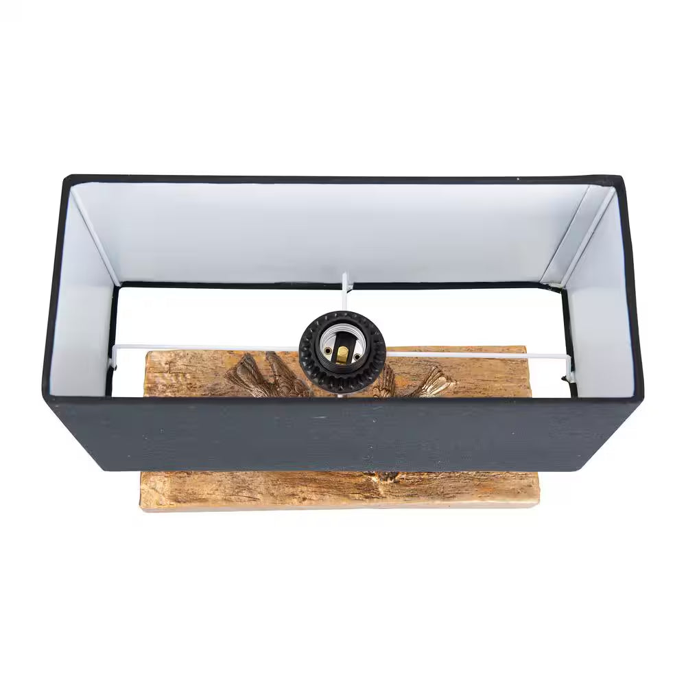 11.5 In. Rustic Gold Bird Lamp with Rectangle Shade