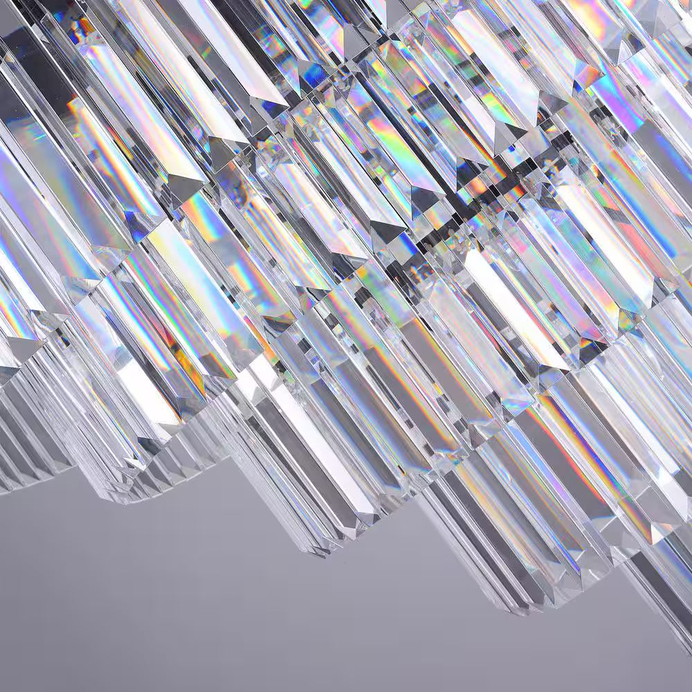 Annapolis 12-Light Black/Clear Unique Tiered Chandelier with Crystal Accents