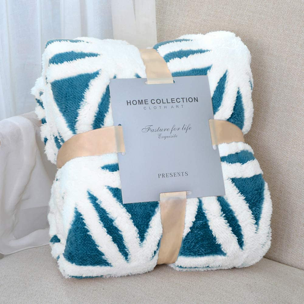 LOMAO Sherpa Fleece Blanket Fuzzy Soft Throw Blanket Dual Sided Blanket for Couch Sofa Bed (Navy, 90''X90'')