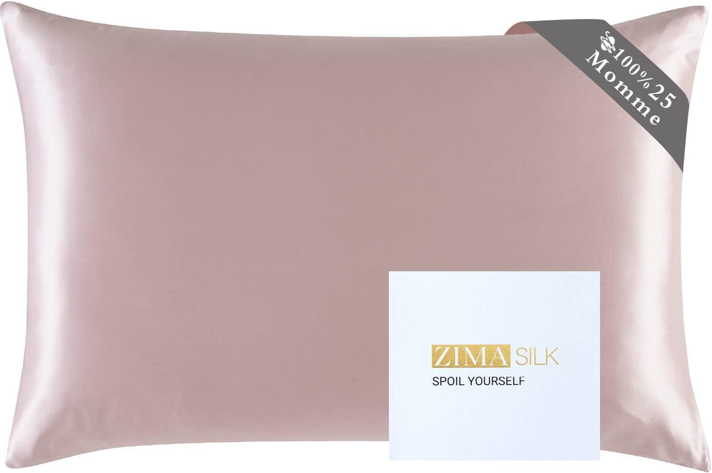 ZIMASILK 25 Momme 100% Pure Mulberry Silk Pillowcase for Hair and Skin Heath, Best Gift Choice, Highest Grade 6A Silk, 900 Thread Count, 1Pc (Standard 20''X26'', Taupe)