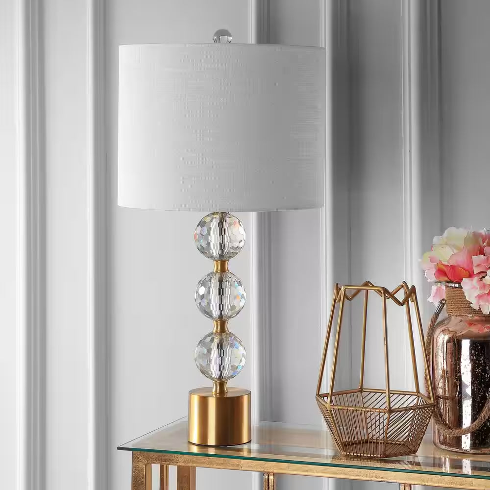 Ashley 25.25 In. Crystal Table Lamp, Clear/Brass
