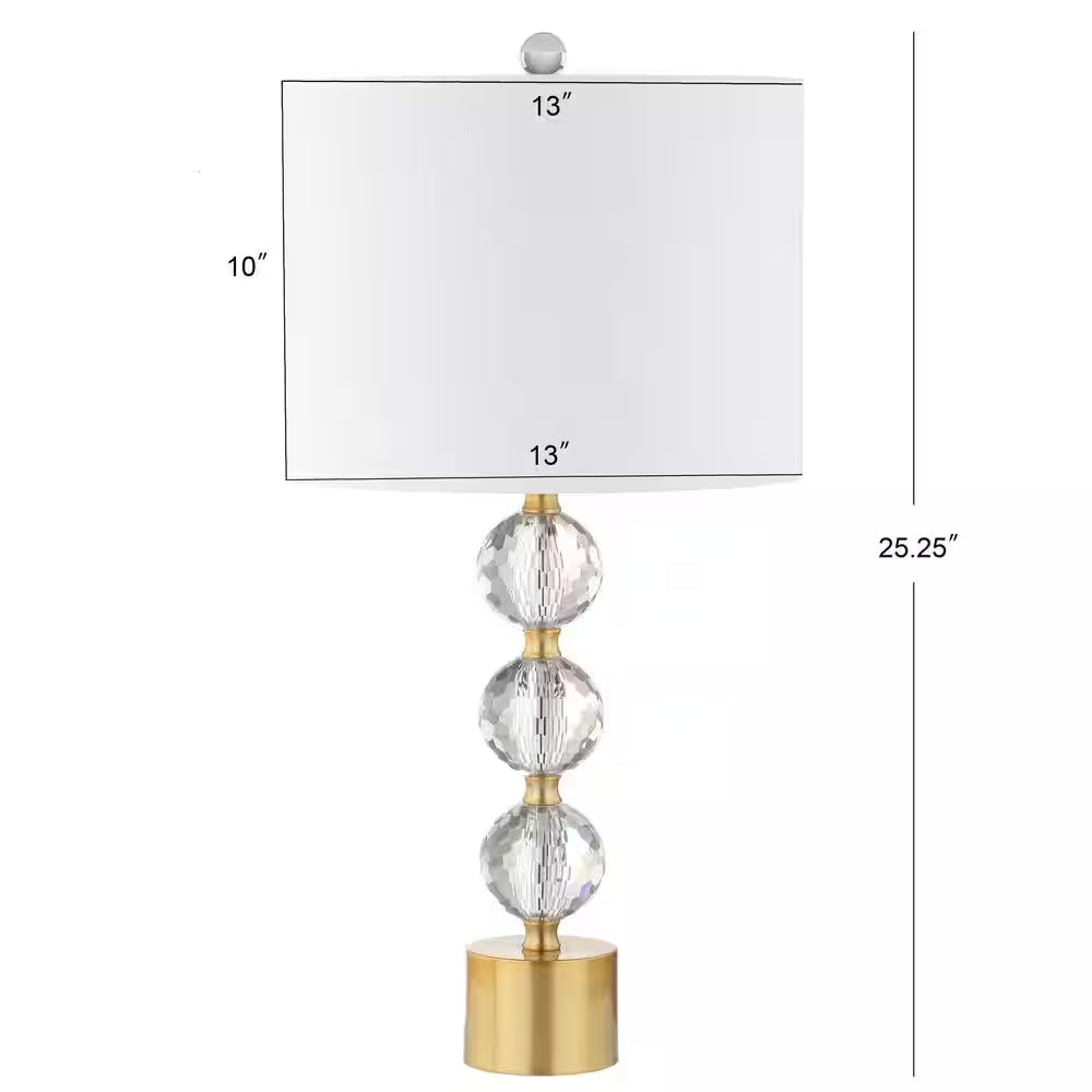 Ashley 25.25 In. Crystal Table Lamp, Clear/Brass