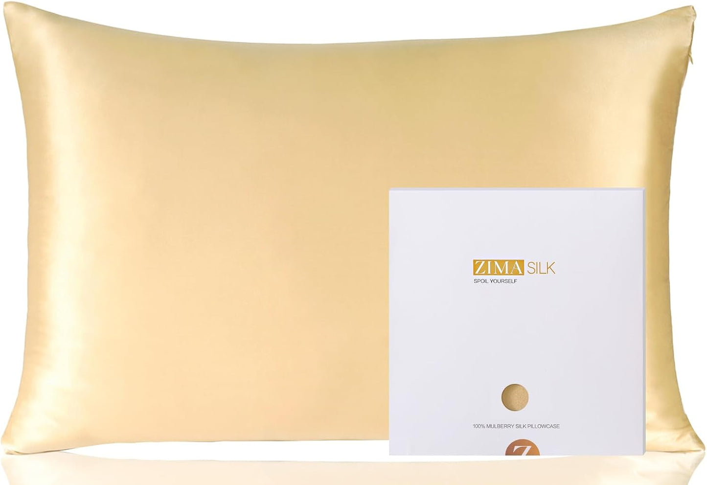 ZIMASILK 100% Pure Mulberry Silk Pillowcase for Hair and Skin Health, Soft and Smooth, Both Sides Premium Grade 6A Silk, 600 Thread Count, with Hidden Zipper, 1Pc (Queen 20''X30'', Taupe)