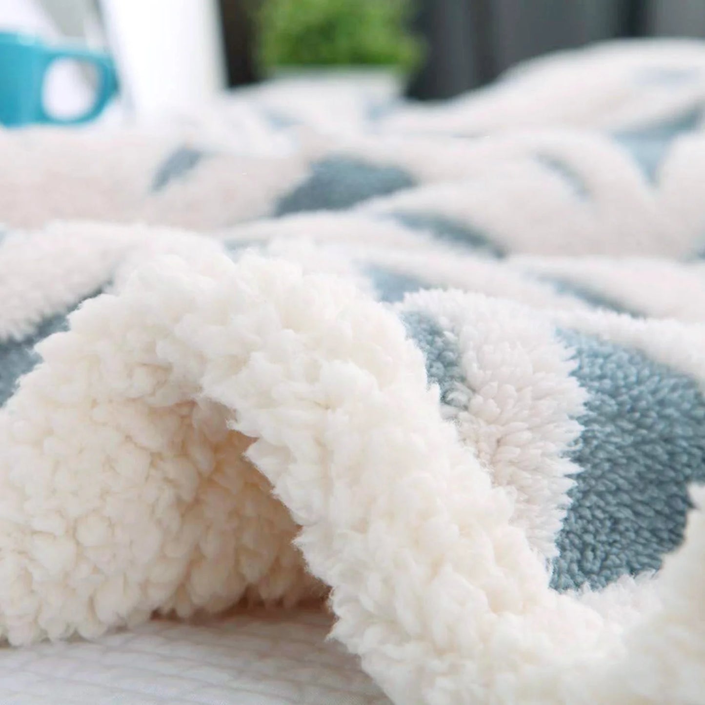 Sherpa Fleece Blanket Soft Plush Throw Blanket Dual Sided Cozy Blankets for Bed Couch Sofa(Light Blue,51"X63")