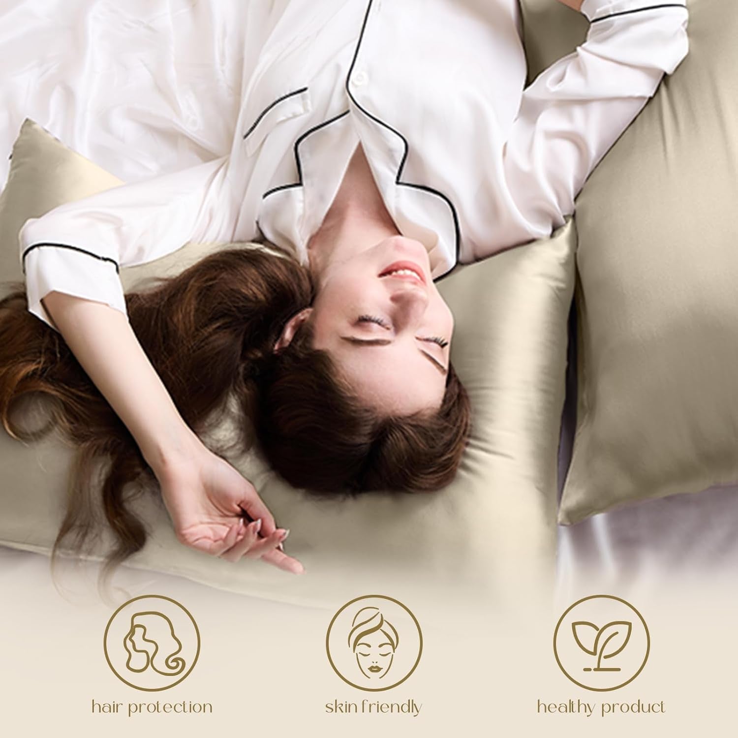 ZIMASILK 100% Pure Mulberry Silk Pillowcase for Hair and Skin Health, Soft and Smooth, Both Sides Premium Grade 6A Silk, 600 Thread Count, with Hidden Zipper, 1Pc (Queen 20''X30'', Taupe)