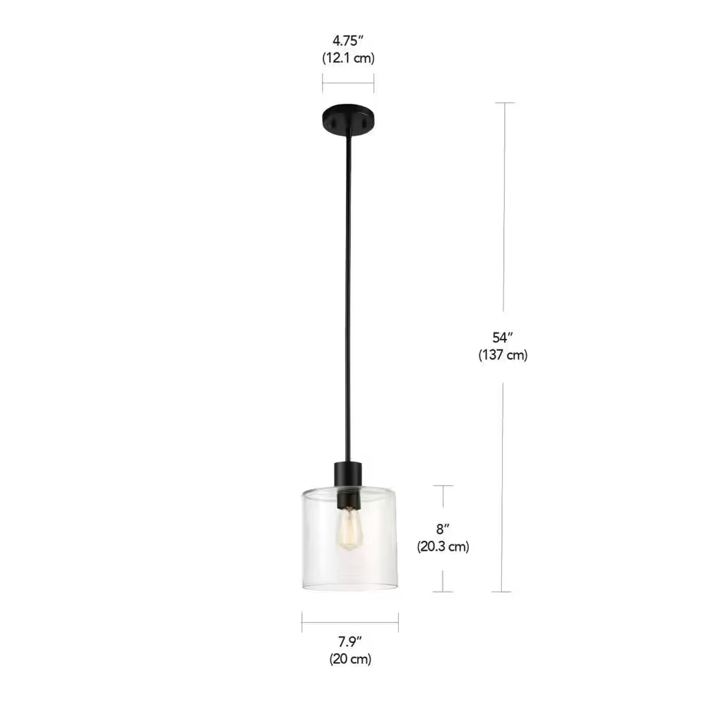 Sutton Place 1-Light Matte Black Pendant