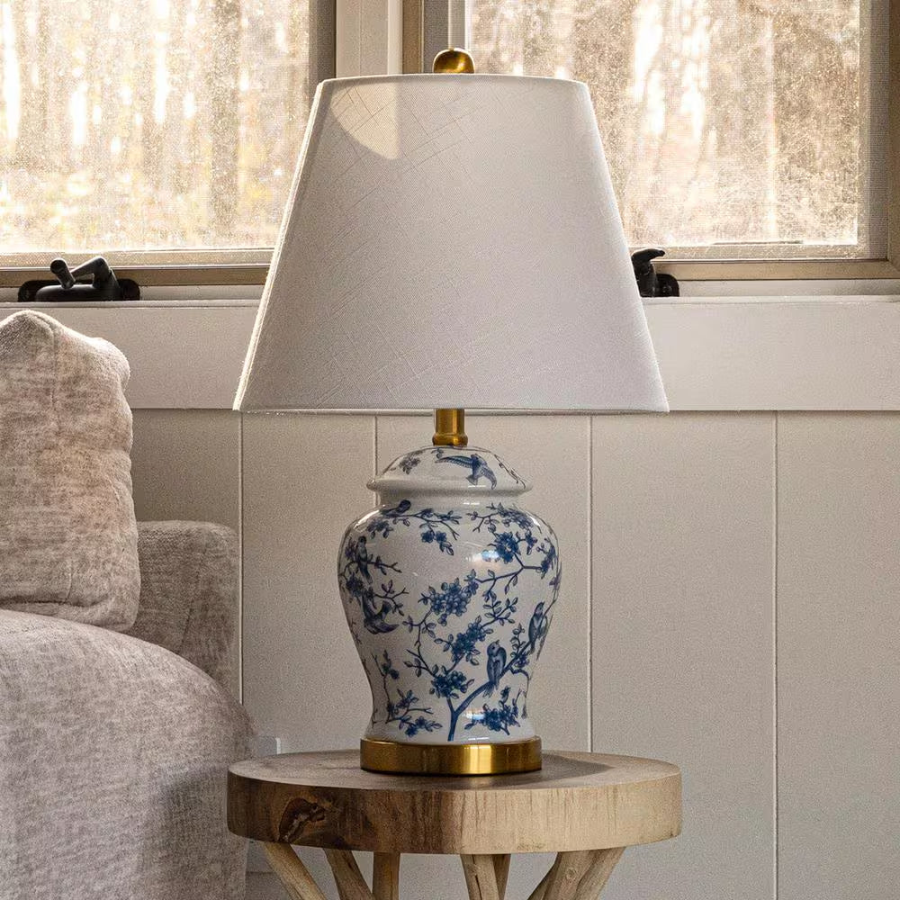 Penelope 22 In. Blue/White Chinoiserie Table Lamp