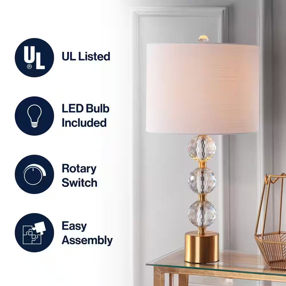 Ashley 25.25 In. Crystal Table Lamp, Clear/Brass
