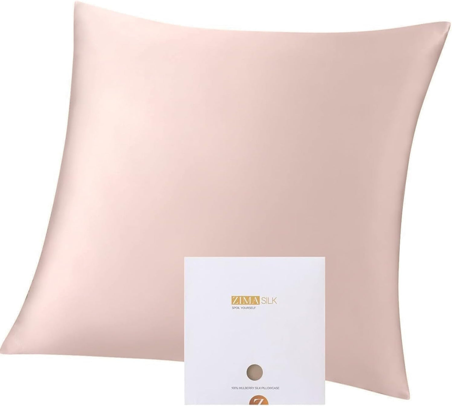 ZIMASILK 100% Pure Mulberry Silk Pillowcase for Hair and Skin Health, Soft and Smooth, Both Sides Premium Grade 6A Silk, 600 Thread Count, with Hidden Zipper, 1Pc (Queen 20''X30'', Taupe)