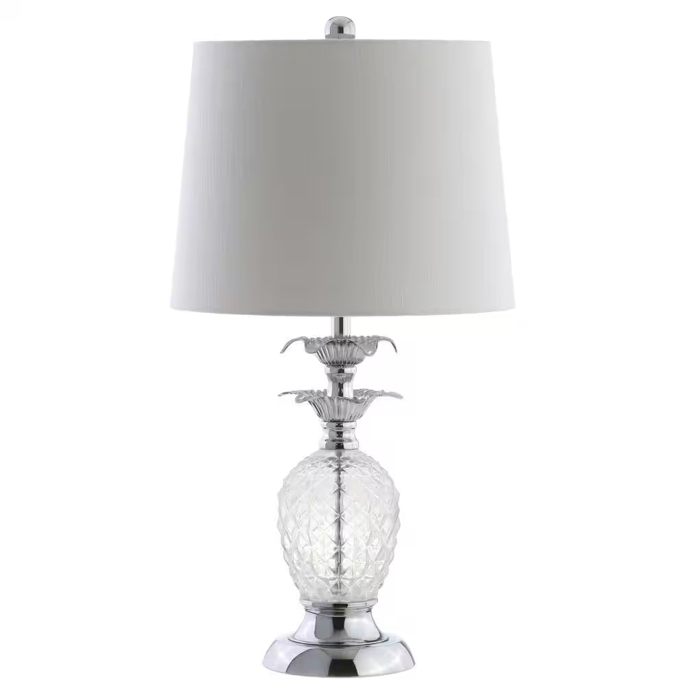 Jane 24 In. Clear/Chrome Glass Table Lamp