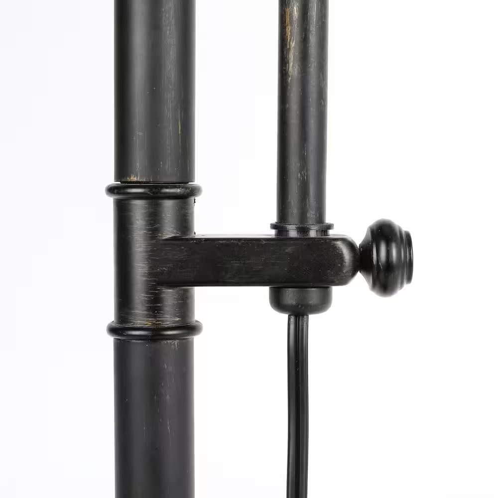 65 In. Adjustable Aged Bronze Industrial Floor Lamp with Metal Shade