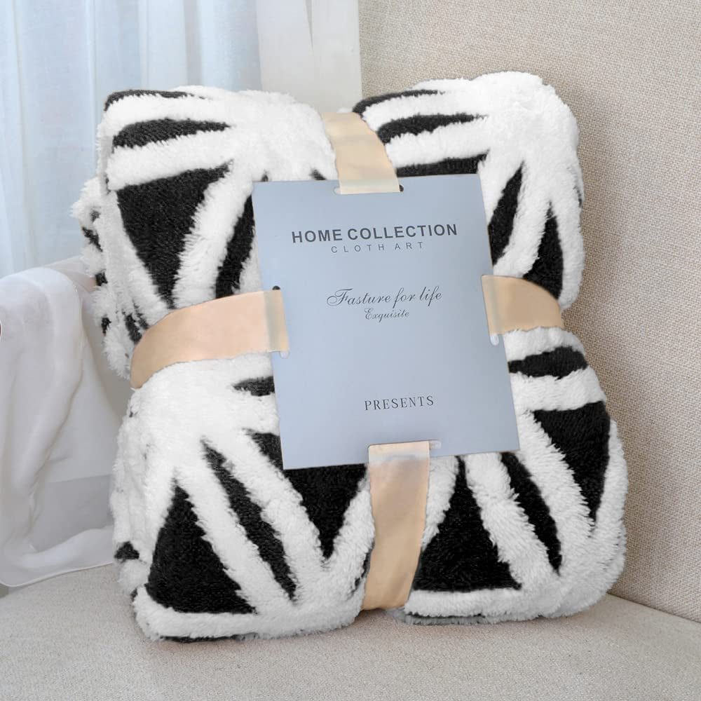 LOMAO Sherpa Fleece Blanket Fuzzy Soft Throw Blanket Dual Sided Blanket for Couch Sofa Bed (Navy, 90''X90'')