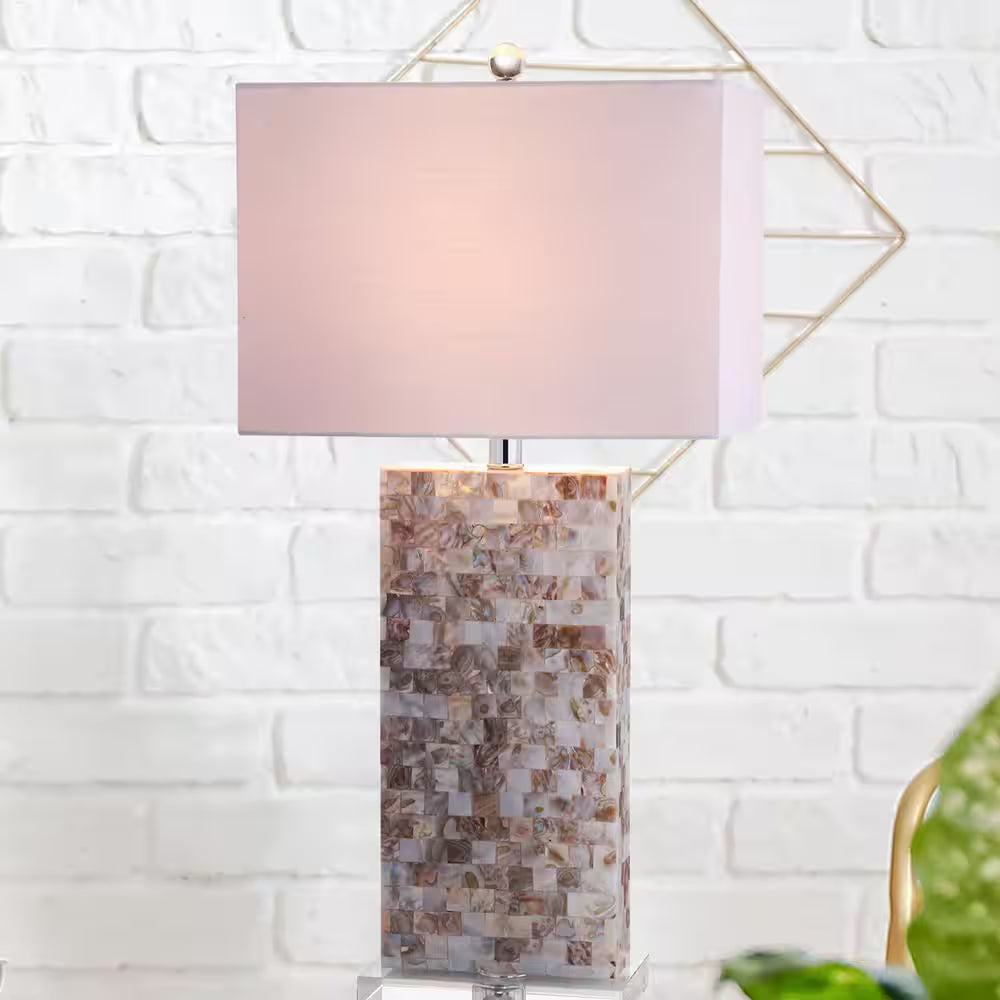 Cannon 29 In. Natural/Clear Seashell and Crystal Table Lamp