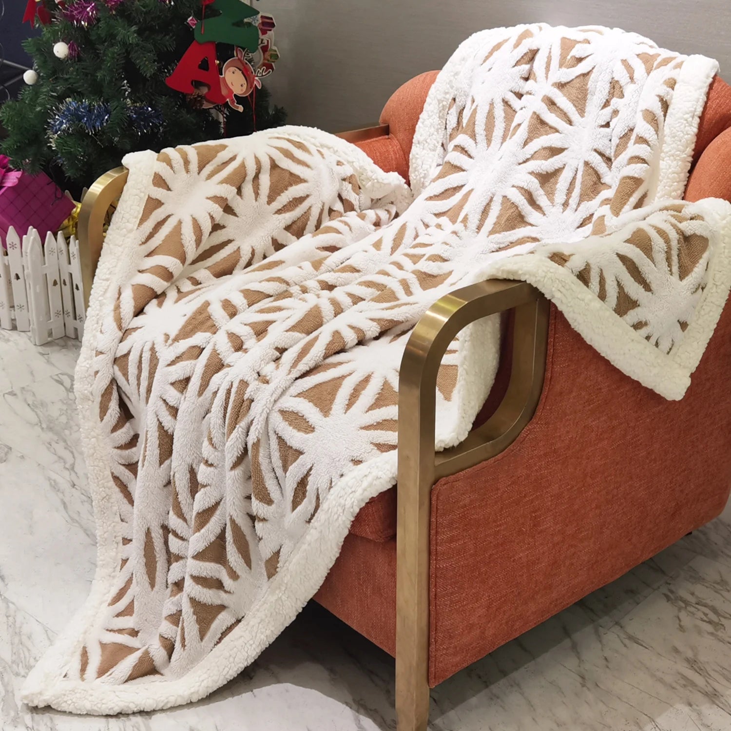 Sherpa Fleece Blanket Fuzzy Soft Throw Blanket Dual Sided Blanket for Couch Sofa Bed (Khaki,51"X63")