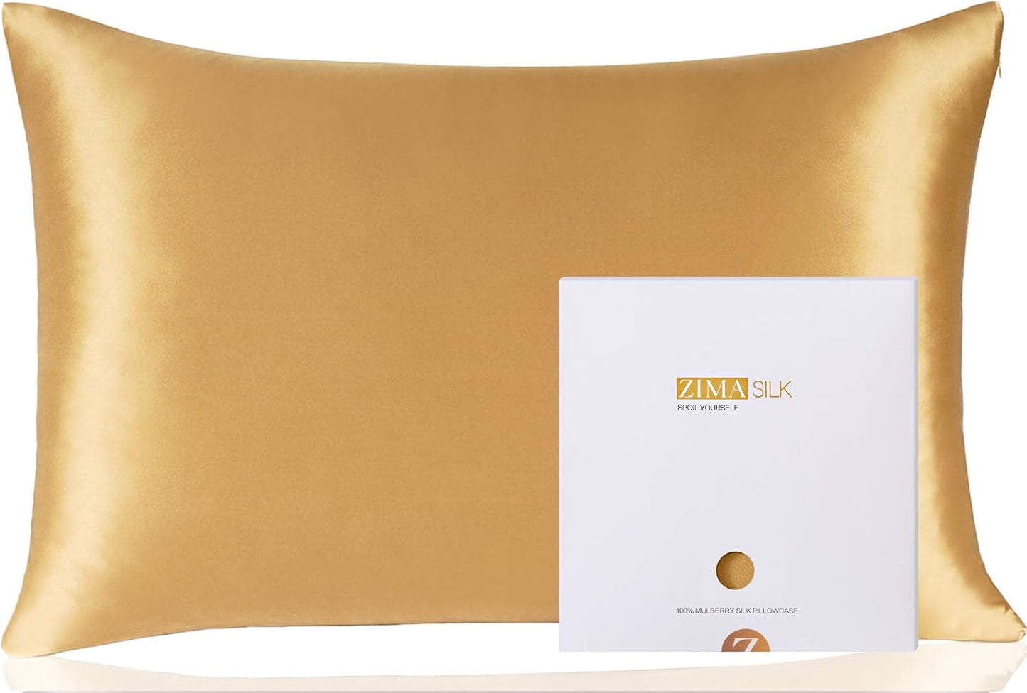 ZIMASILK 100% Pure Mulberry Silk Pillowcase for Hair and Skin Health, Soft and Smooth, Both Sides Premium Grade 6A Silk, 600 Thread Count, with Hidden Zipper, 1Pc (Queen 20''X30'', Taupe)