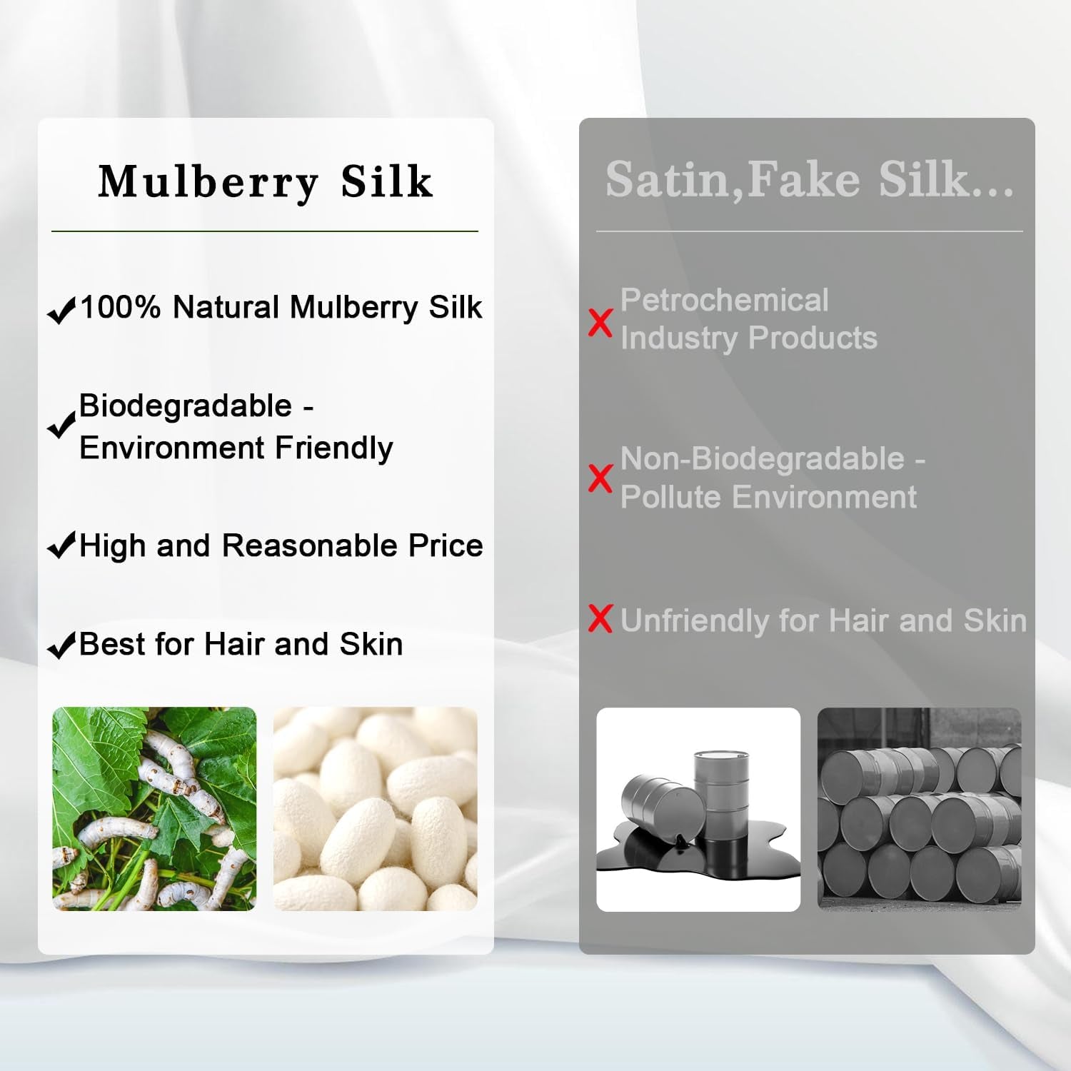 ZIMASILK 100% Pure Mulberry Silk Pillowcase for Hair and Skin Health, Soft and Smooth, Both Sides Premium Grade 6A Silk, 600 Thread Count, with Hidden Zipper, 1Pc (Queen 20''X30'', Taupe)