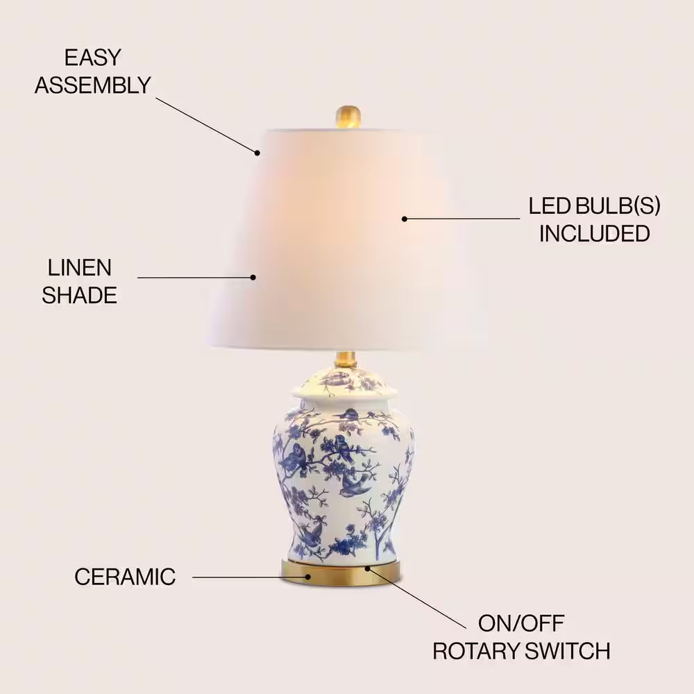 Penelope 22 In. Blue/White Chinoiserie Table Lamp