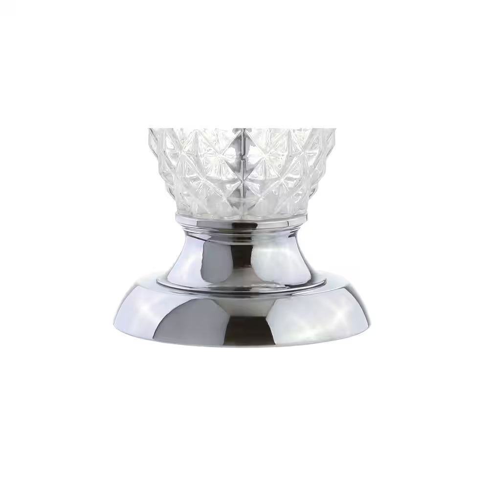 Jane 24 In. Clear/Chrome Glass Table Lamp