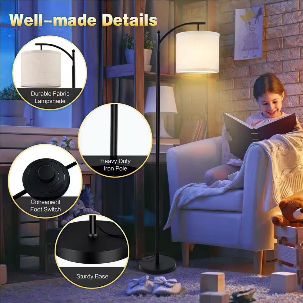 62 In. Black Floor Lamp