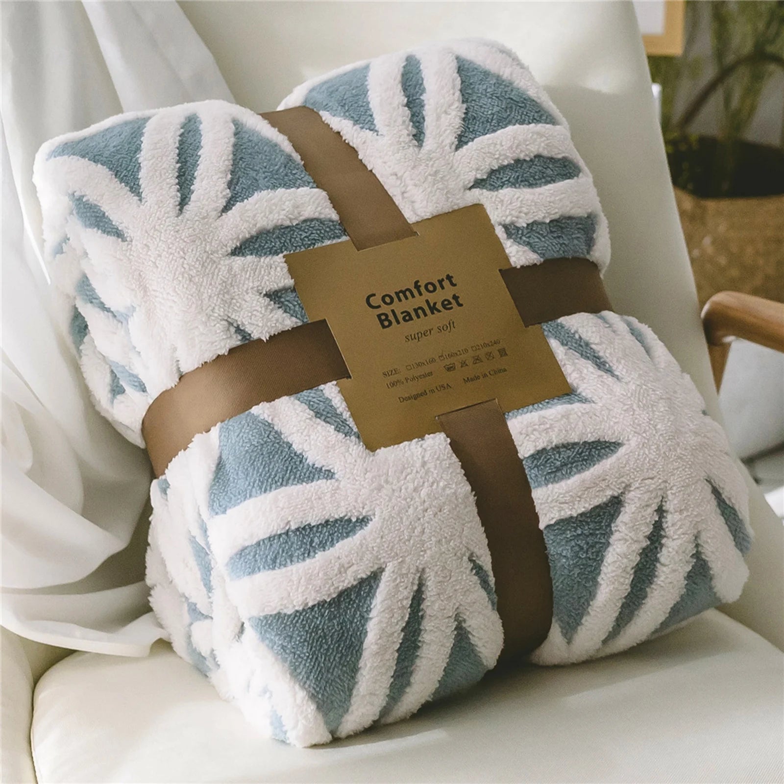 Sherpa Fleece Blanket Soft Plush Throw Blanket Dual Sided Cozy Blankets for Bed Couch Sofa(Light Blue,51"X63")