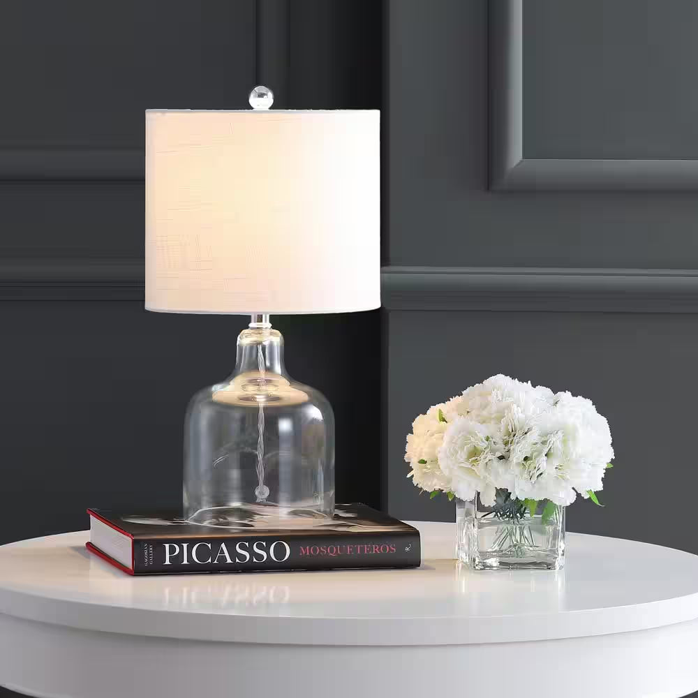 Gemma 19 In. Clear Glass Bell LED Table Lamp