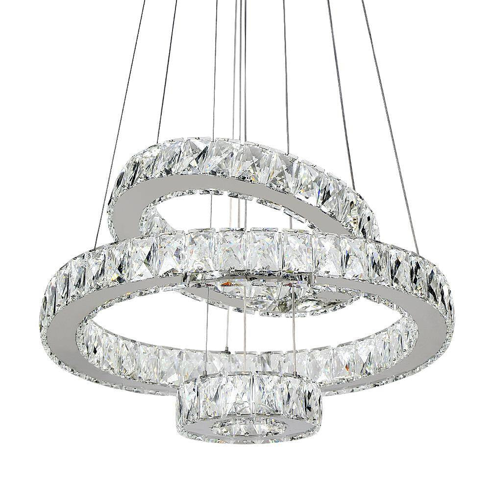 Jefferson 4 - Light Clear/Chrome Unique/Statement Geometric Integrated LED Chandelier Accents