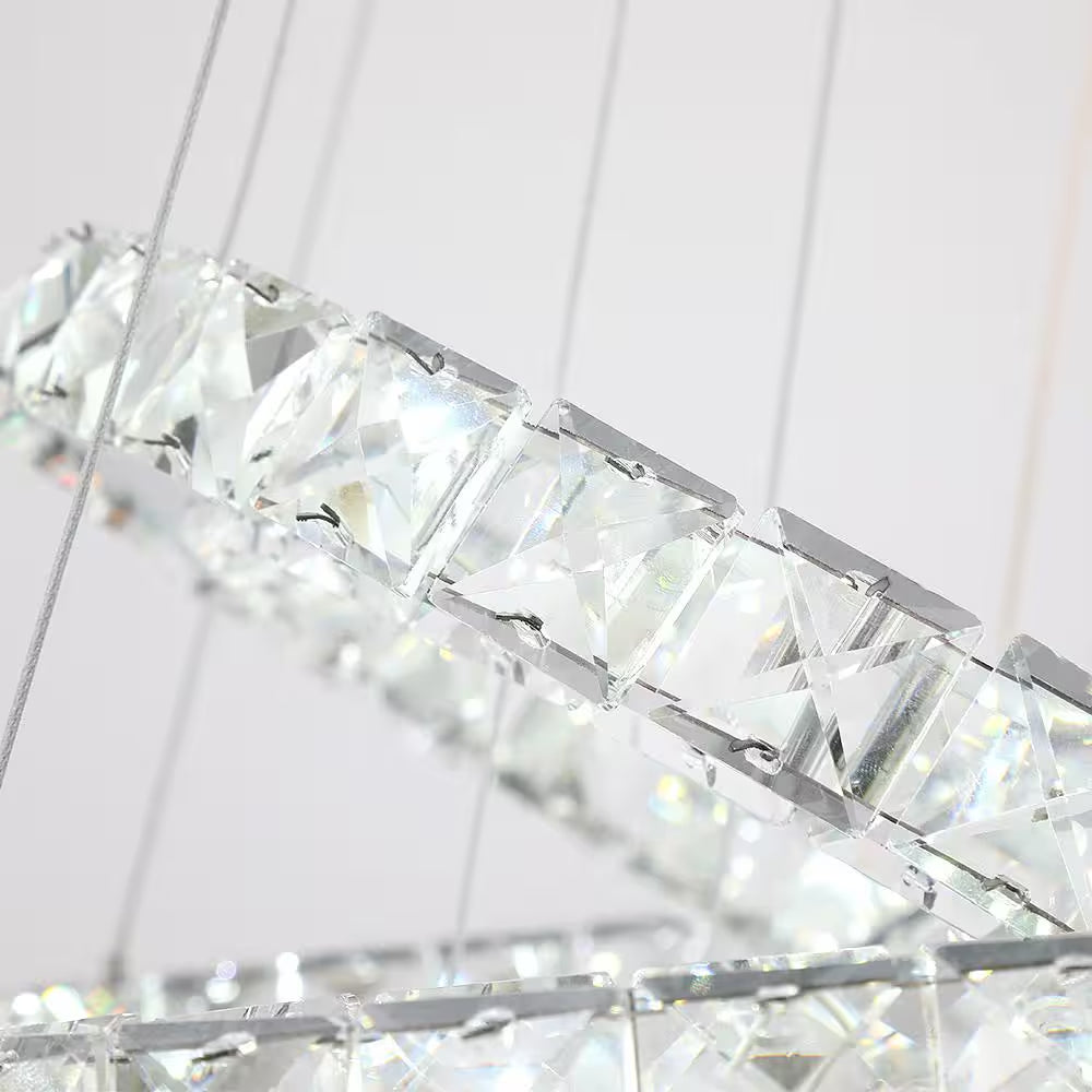 Jefferson 5-Light Clear/Chrome Unique Integrated LED Chandelier with Crystal Accents