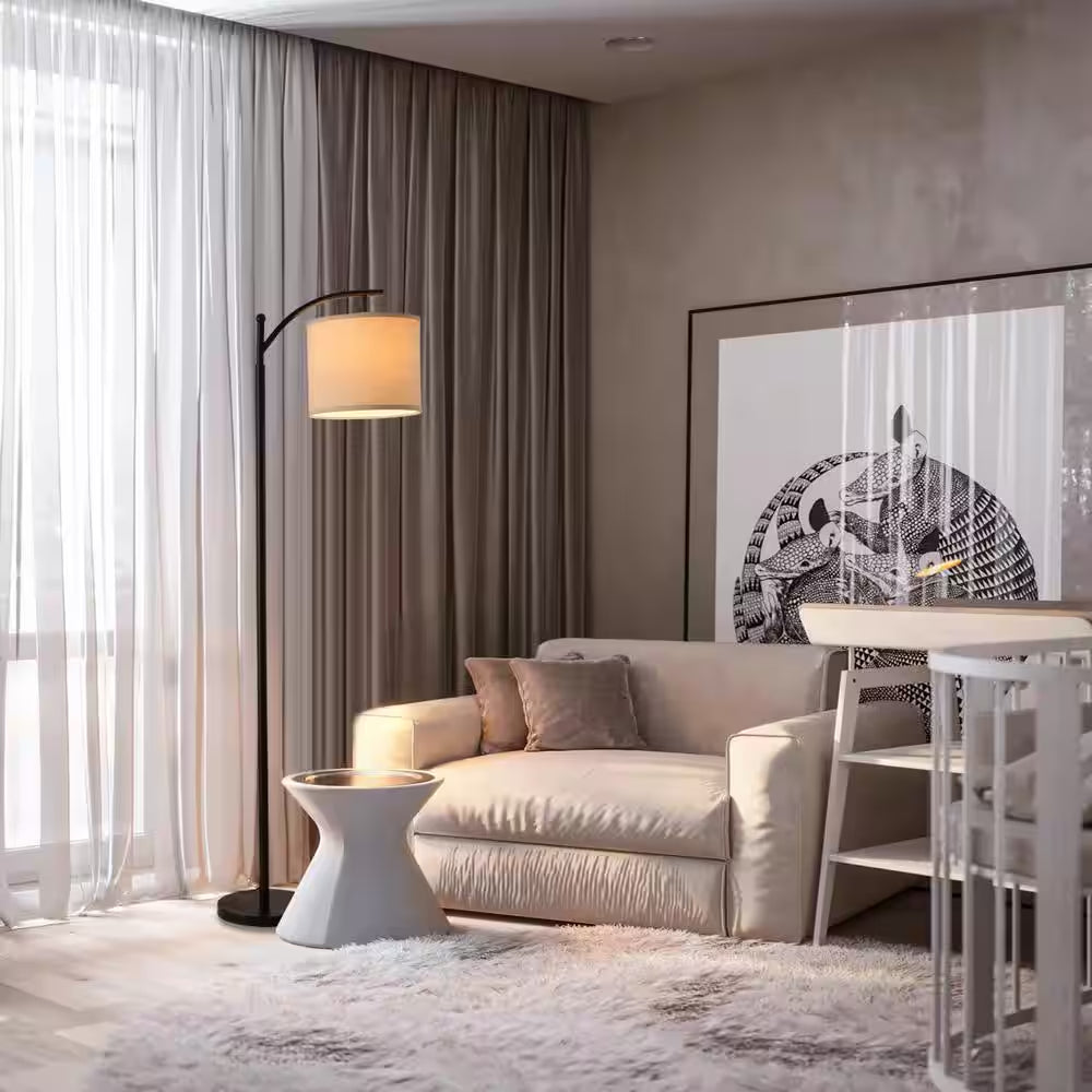 62 In. Black Floor Lamp