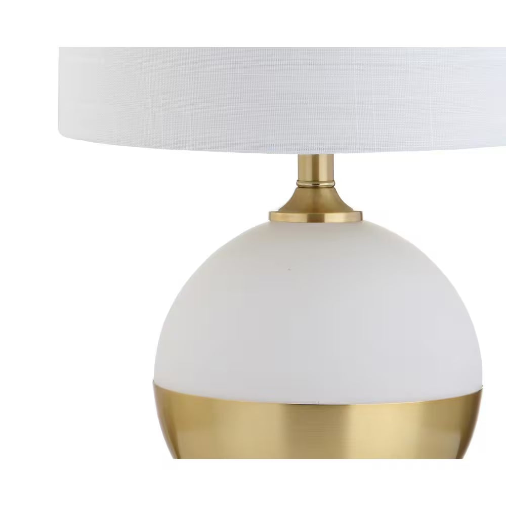 Carr 23.5 In. H White/Brass Ceramic/Metal Table Lamp