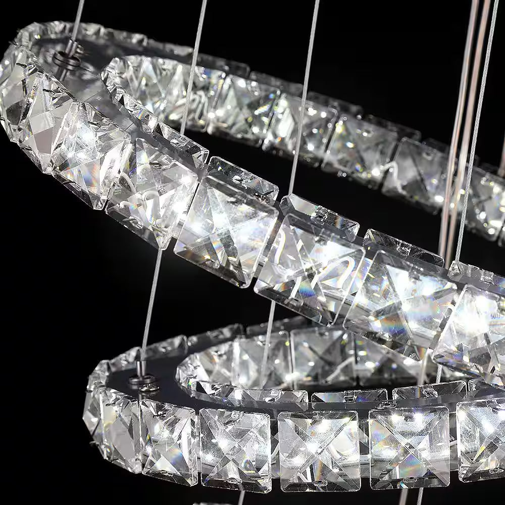 Jefferson 5-Light Clear/Chrome Unique Integrated LED Chandelier with Crystal Accents