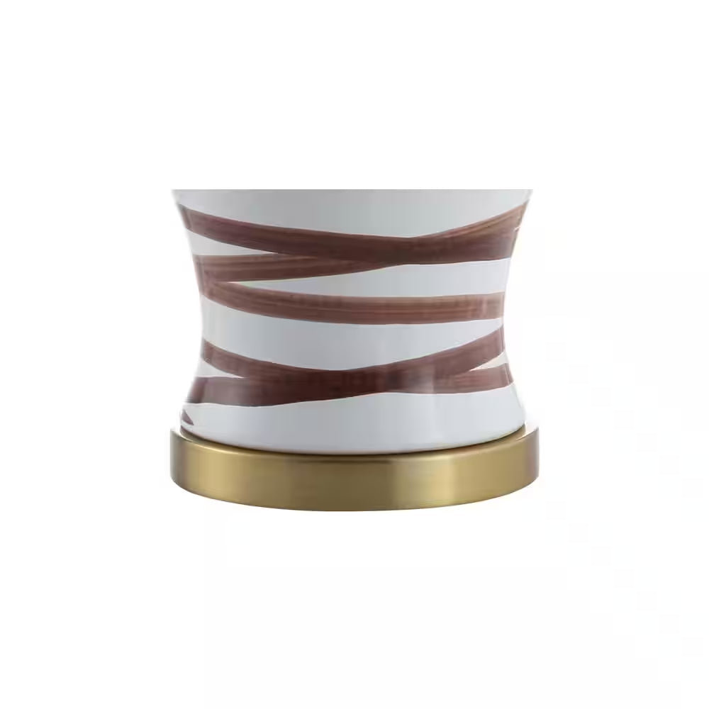Joelie 29 In. Brown/White Ceramic Table Lamp