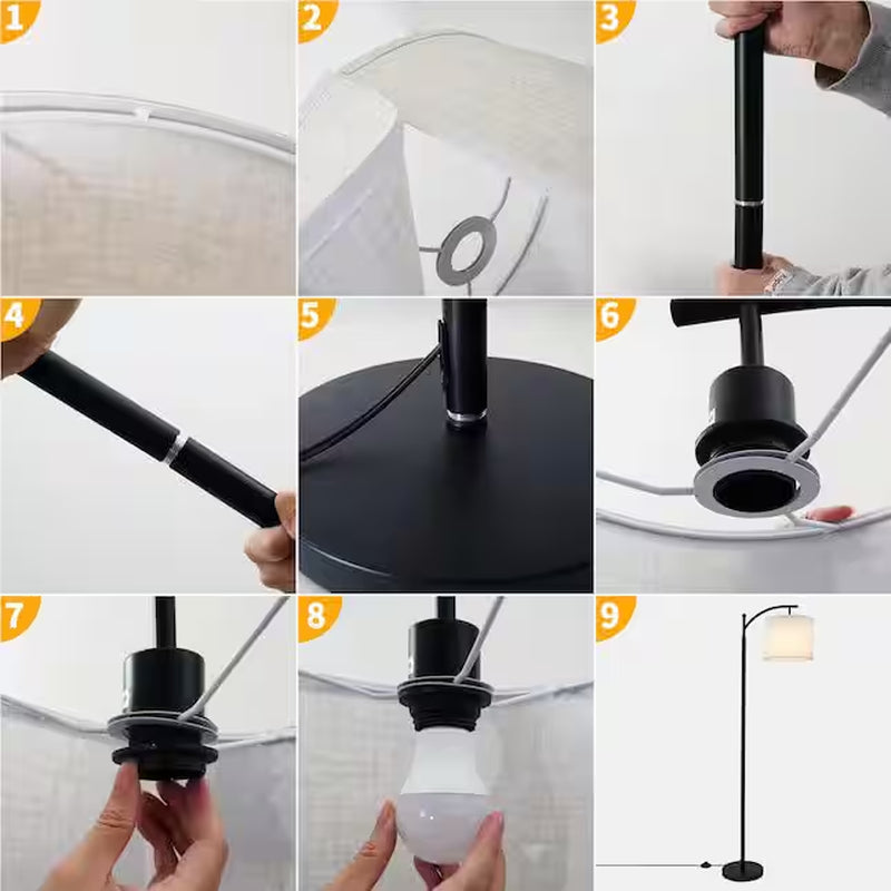 62 In. Black Floor Lamp