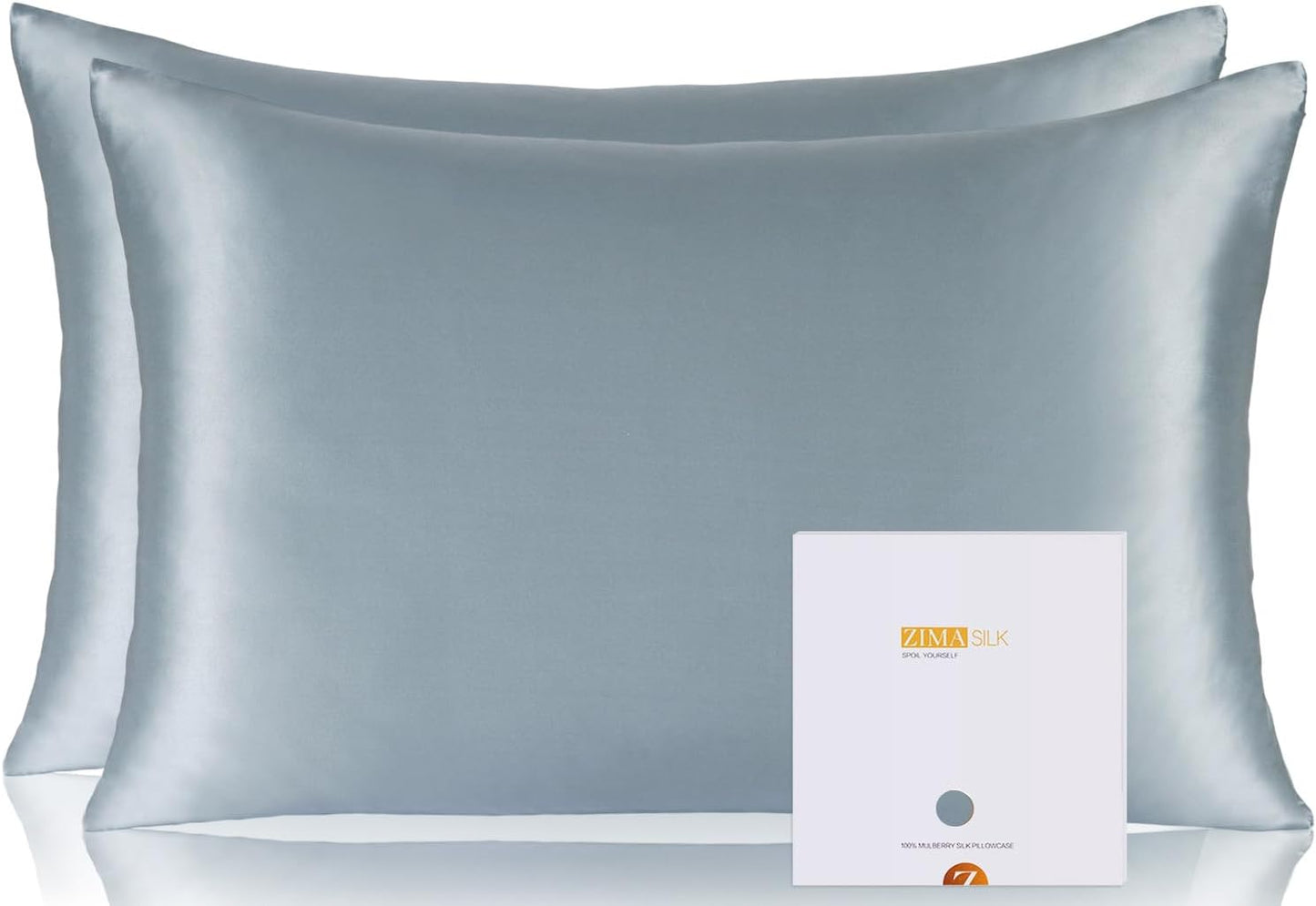 ZIMASILK 100% Pure Mulberry Silk Pillowcase for Hair and Skin Health, Soft and Smooth, Both Sides Premium Grade 6A Silk, 600 Thread Count, with Hidden Zipper, 1Pc (Queen 20''X30'', Taupe)