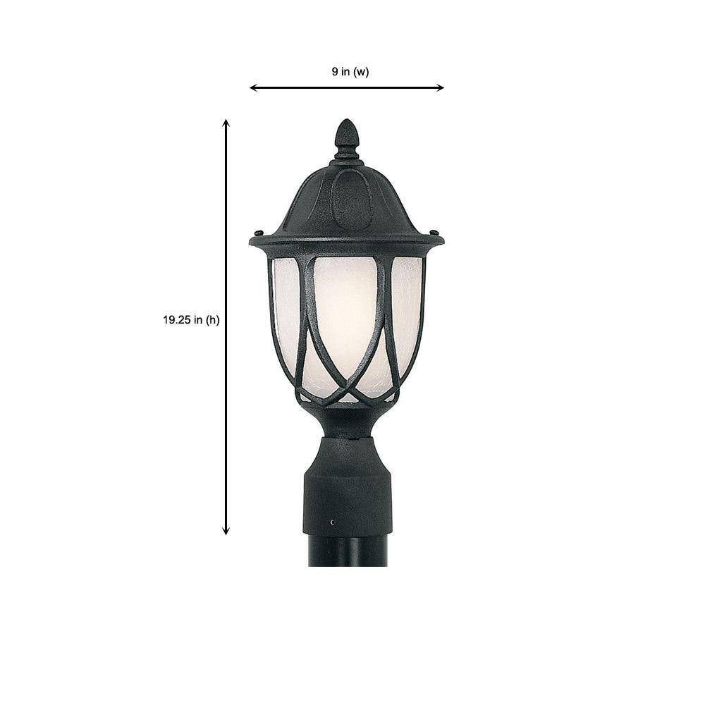 Capella 1-Light Black Cast Aluminum Line Voltage Hardwired Outdoor Wet-Rated Post Light with No Bulb Included