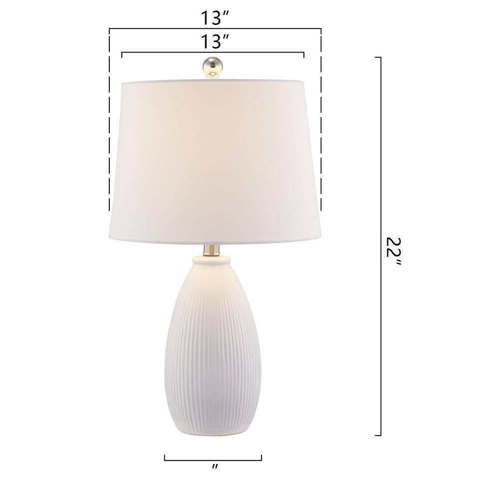 Sacramento 22 .25 In. White Ceramic Dimmable Table Lamp with White Shade (Set of 2)