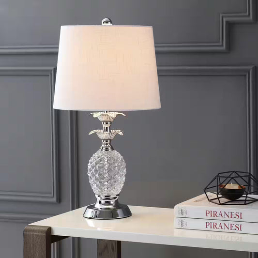 Jane 24 In. Clear/Chrome Glass Table Lamp