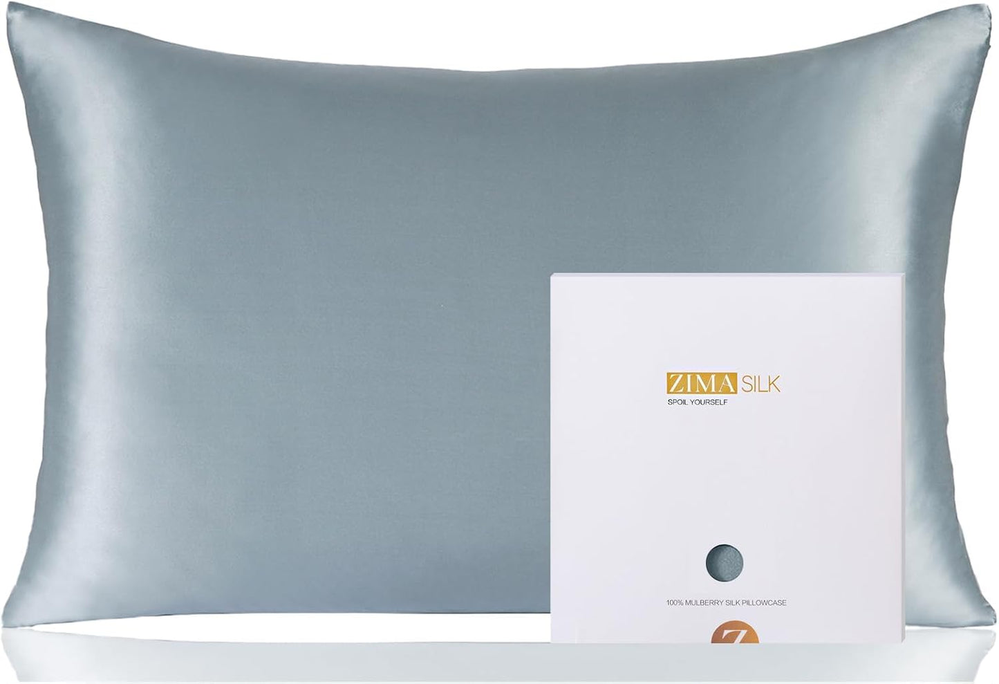 ZIMASILK 100% Pure Mulberry Silk Pillowcase for Hair and Skin Health, Soft and Smooth, Both Sides Premium Grade 6A Silk, 600 Thread Count, with Hidden Zipper, 1Pc (Queen 20''X30'', Taupe)