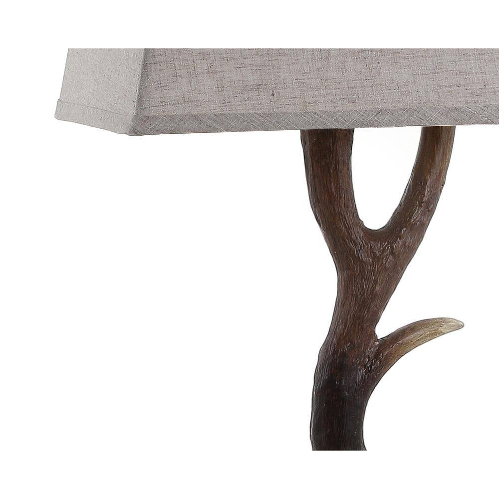 Antler 29.5 In. Rustic Resin/Crystal LED Table Lamp, Brown/Clear