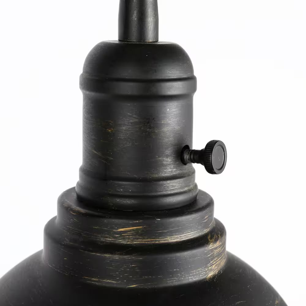65 In. Adjustable Aged Bronze Industrial Floor Lamp with Metal Shade