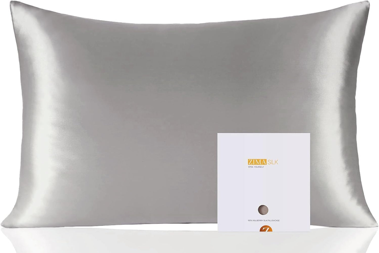ZIMASILK 100% Pure Mulberry Silk Pillowcase for Hair and Skin Health, Soft and Smooth, Both Sides Premium Grade 6A Silk, 600 Thread Count, with Hidden Zipper, 1Pc (Queen 20''X30'', Taupe)