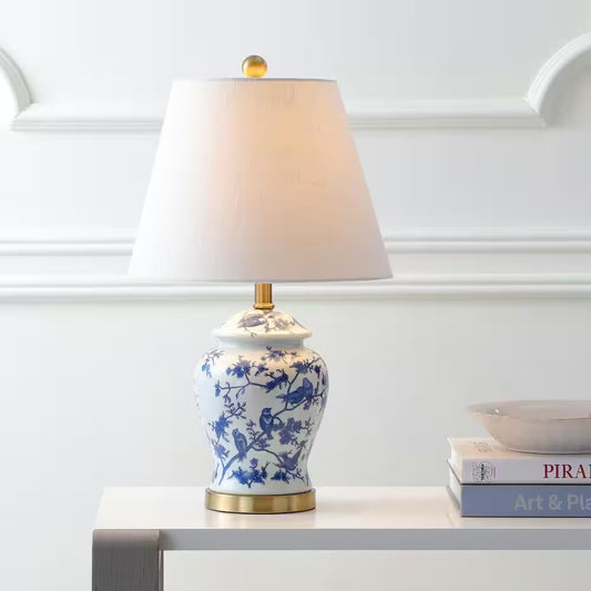 Penelope 22 In. Blue/White Chinoiserie Table Lamp
