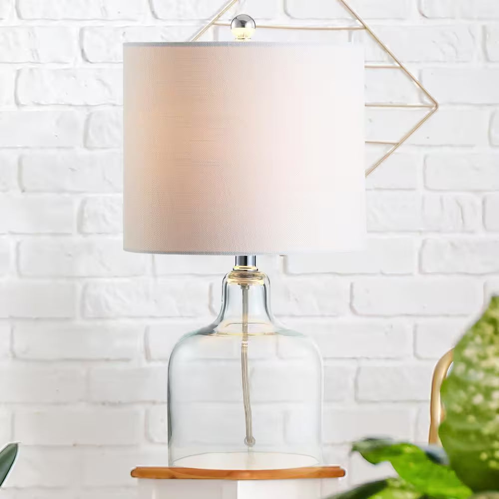 Gemma 19 In. Clear Glass Bell LED Table Lamp