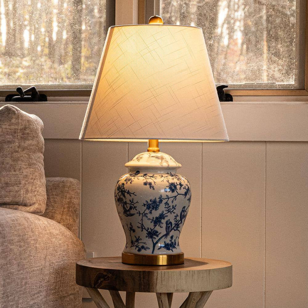 Penelope 22 In. Blue/White Chinoiserie Table Lamp