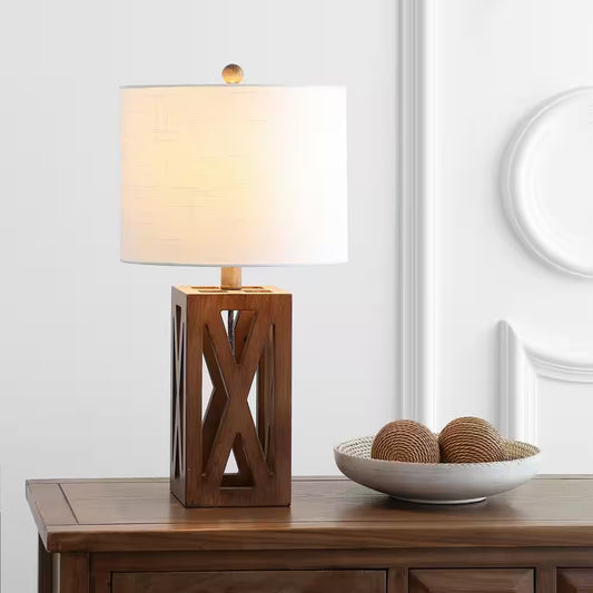 Stewart 21.5 In. Brown Wood LED Table Lamp