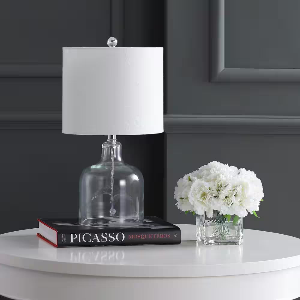 Gemma 19 In. Clear Glass Bell LED Table Lamp
