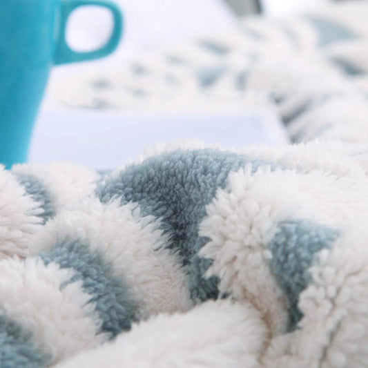 Sherpa Fleece Blanket Soft Plush Throw Blanket Dual Sided Cozy Blankets for Bed Couch Sofa(Light Blue,51"X63")